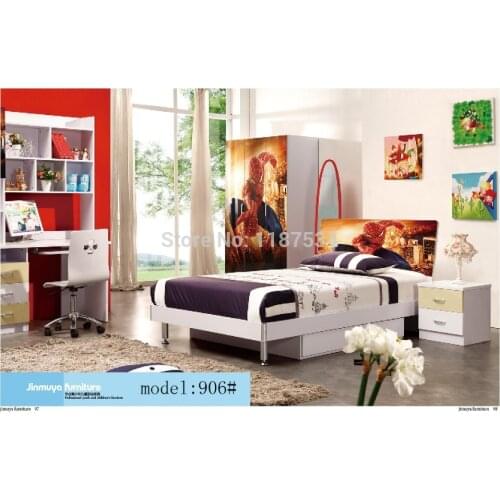 906 Bedroom home furniture bed wardrobe desk nightstand swivel chair hatstand hatrack furniture set