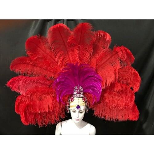 Latin dance Samba accessories Fashion exquisite headdress feathers Delicate dance shows accessories
