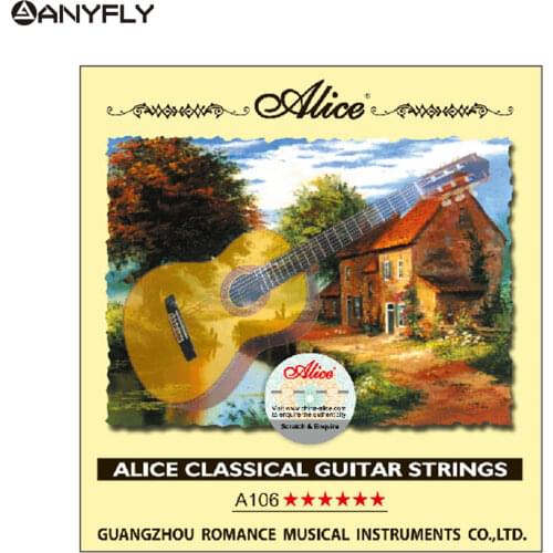 Alice A106-H Classical Guitar Class Guitarra Strings Set Hard Tension Nylon Core Silver Plated Copper Wound
