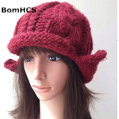 BomHCS Cute Women Winter Warm Cap Beanie Knitted Hat Made by Mothers Hand fashion in street