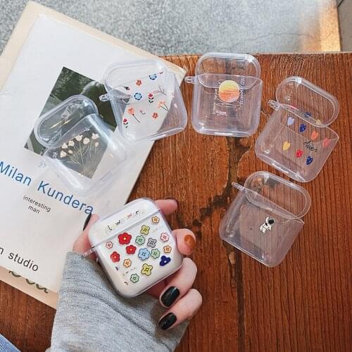 New Cut Cartoon flower/astronaut Earphone Case For QCY T8 TWS TPU Transparent Headphone Case for QCY T8 with Hook