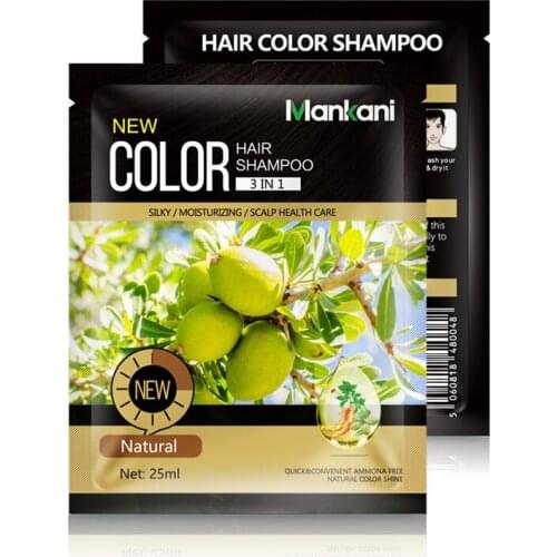 Black Dye 5 Minutes 25mL Hair Color Cream Permanent Cover Grey Hair 99% Argan Oil Mankani Hair Color Shampoo