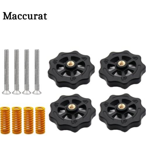 Maccurat 3D Printer Parts Heated Bed Spring Leveling Kit Adjustment Nut+Springs+ Screw Heatbed Kit For CR-10 Ender 3 MK3 Hotbed