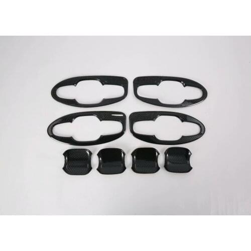 For SUBARU Forester 2019-2021 8PCS ABS Chrome Carbon Fiber Car Door Handle Bowl Cover Trim Car Styling Accessories