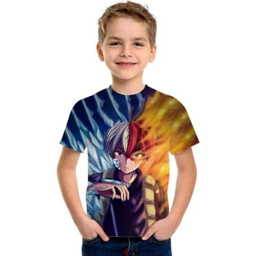 Boys T-shirt Anime My Hero Academia Todoroki Shouto Summer T-shirt Anime No Hero Academia Kids T Shirt Clothes 2-9 Years