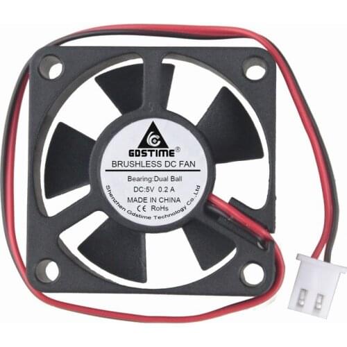 Gdstime 100 pieces 5V Dual Ball DC Brushless Cooling Fan 35mm x 10mm 3510 2Pin 3.5cm 35x35x10mm