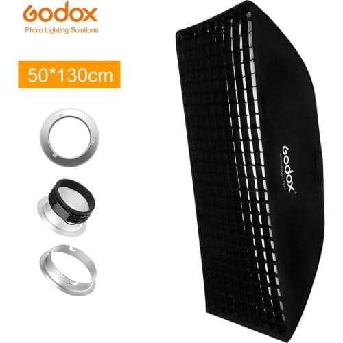 Godox 50x130cm 20"x51" Beehive Honeycomb Grid Strip Softbox Bowens Mount for Studio Flash DE300 DE400 SK300 SK400 DP600 QT600