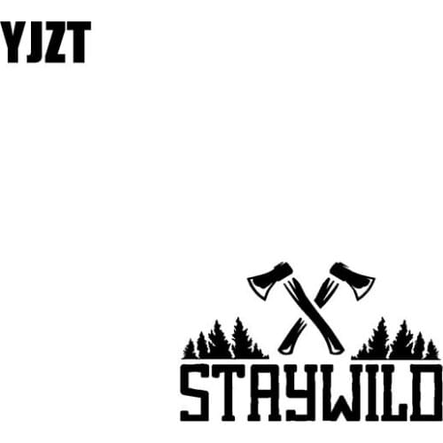 YJZT 17.8CM*10.8CM STAY WILD ADVENTURE Vinyl Interesting Motorcycle Car Sticker Decals Black/Silver C13-000496