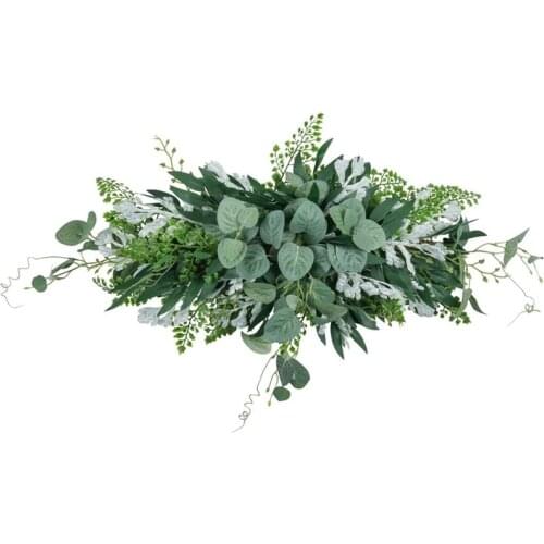 Greenery Swag Artificial Front Door Wreath Hanging Eucalyptus Leaves Garland for Home Window Wall Wedding Arch Decor