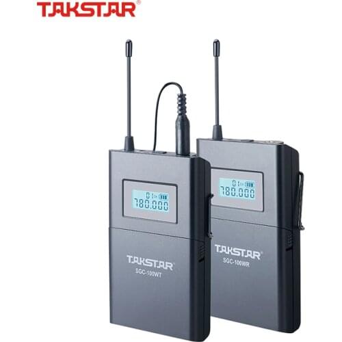 Takstar SGC-100W Shotgun Microphone Wireless Cardioid Condenser Bodypack Mic Canon Nikon DSLR Camera Use for Interview & Video