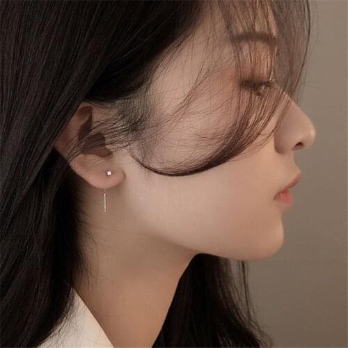 Korean Dangle Earring Geometric block Long Tassel Bar Drop Earrings For Women Minimalism Ear Line Kpop Fashion Jewelry Gifts