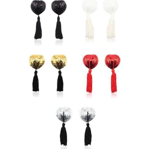 2018 Hot Sexy Cute New Self Adhesive Sexy Tassel Heart Bra Nipple Cover Pasties Silicon Valentines Day gift