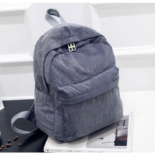 Corduroy Backpack Fashion Women School Backpack Pure Color Women Backpack Teenger Girl School Bags Female Mochila Bagpack Pack