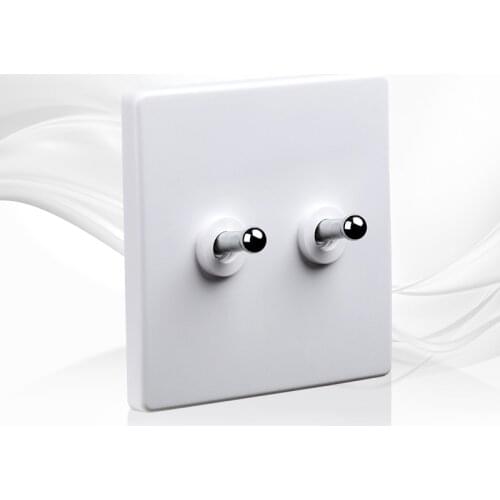 86 Type Toggle Switch Wall Led Light Silver Lever Switch White 1-4 Gang 2 Way Single Double Control Switch