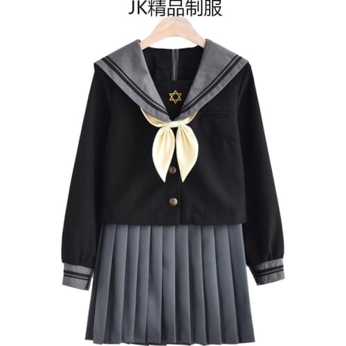 New Japan School Uniforms 2pcs Top and Skirt School Wear Female Students Pleated Skirt School Style School Uniform D-0184