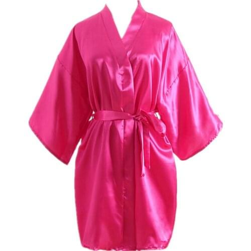2020 New Kimono Robe Bridesmaid Robes Summer Cotton Silk Robes for Women Lingerie Plus Size Women Lounge Clothes Bridal Robes