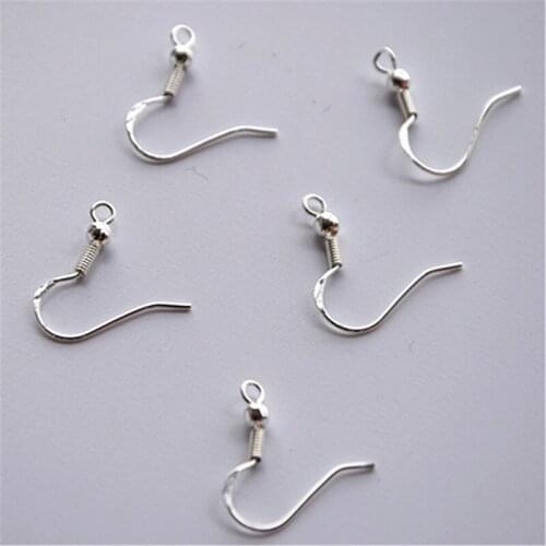 Wholesale 50PCS Lot 18mm 925 Sterling Silver Earring Hooks Ball Jewelry Accessory Findings Ear Wire