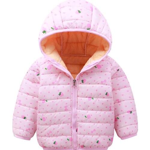 Autumn and Winter Children Padded Jackets Plus Velvet Childrens Clothing Jackets O-neck Fashion Kids Outerwear Coats
