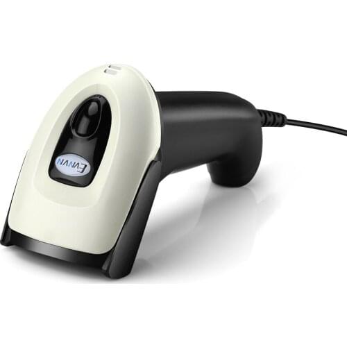 Evnvn wired 2D barcode scanner, handheld USB Automatic Bar Codes Reader 1D QR CCD PDF417 Data Matrix Bar Code Image Scanning