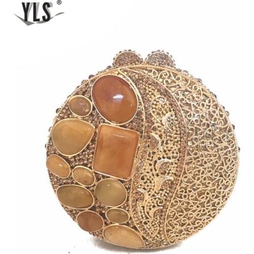 Luxury Women Handbag Diamonds Evening Party Purse Bridal Wedding Banquet Round Ball Shape Clutch Ladie Tassel Purse