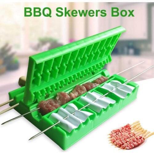 3 In 1 Barbecue Meat Skewer Stringer Box Meat Artifact Food Meat String Meat Vegetables Grill Tools BBQ Camping Equipment
