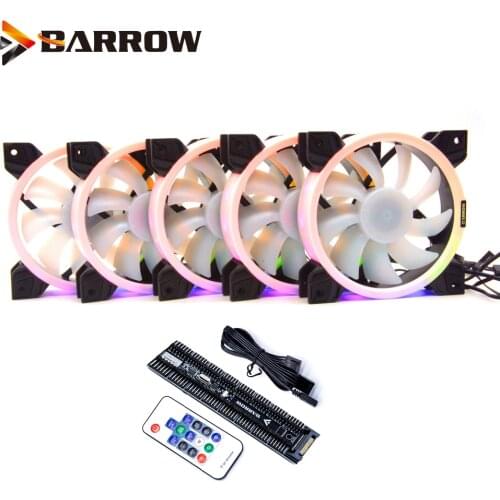 Barrow PWM Fan Size 120*120mm Fan use for Radiator Computer Case with Aurora RGB Light 4PIN Fan 5V A-RGB 3PIN Support to AURA