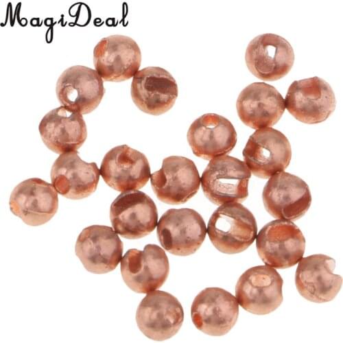 25pcs/lot Slotted Tungsten Beads Fly Tying Beads Jig Hooks Heavy Nymph Head Fly Tying Materials 2mm 2.5mm 3mm 3.5mm 4mm