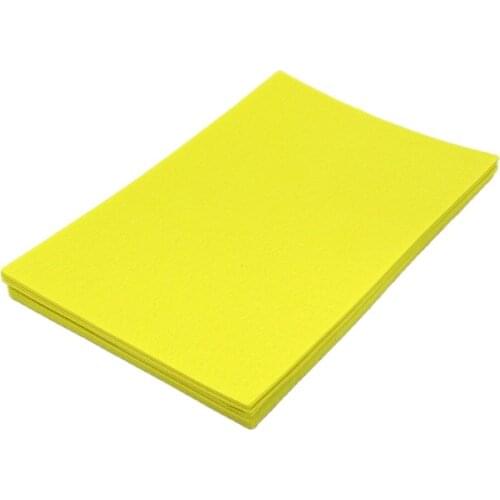 CMCYILING 12 Pcs Bright Yellow 1mm Hard Felt Sheet Felt Craft Polyester Fabrics For Scrapbooki Sewing Fieltro Feltro textiles