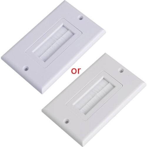 1 Single Gang Bristles Brush Wall Plate Port Insert Cover Outlet Mount Panel 85DA