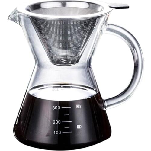 1pc Manual Coffee Maker High Borosilicate Glass Coffee Pot With Filter Coffee Tools Accessories For Kitchen