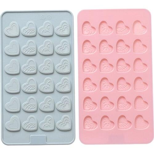 24-Grid New Love Heart Fondant Molds Cute Chocolate Mould DIY Wedding Candy Baking Molds Decorations Cake Mold