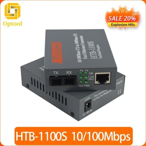 3 Pair HTB-GS-03 A&B Gigabit Fiber Optical Media Converter 1000Mbps Single Mode Single Fiber SC Port 20KM External Power Supply
