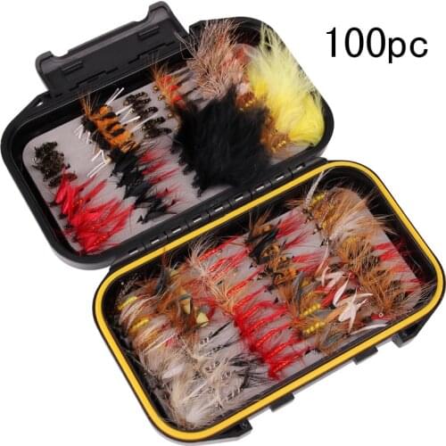 40/72/100 Pcs/set Bionic Fly Hooks High Qulaity outdoor Fishing Lure Bait Bionic Bait Hook Fishing Gear fishing accessories set