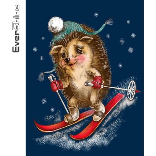 Evershine Diamond Embroidery Hedgehog Picture Of Rhinestone Diamond Painting Animal Full Drill Square Mosaic 5D DIY Handicraft