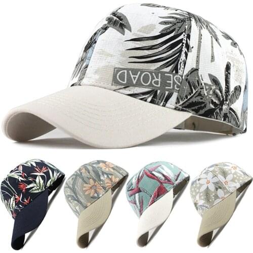 Top Selling Leaf Printing Summer Baseball Cap Outdoor Sun Hats Visor Protection Hat Adjustable Hip-Hop Caps кепка мужская