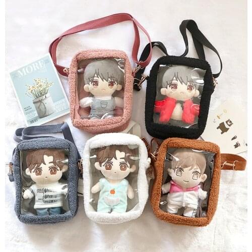 Bjd Plush 20cm doll toy bag Single package pain Diagonal cross out bag lovely gift