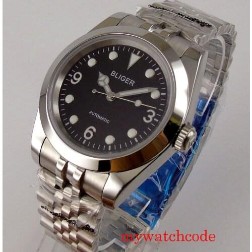 24 Jewels NH35A MIYOTA 8215 Automatic Men Watch Date Indicator Sapphire Glass Black Dial Polished Case Jubilee Strap