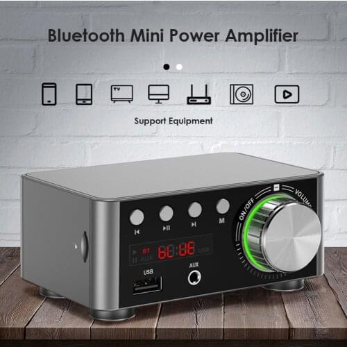 HIFI Bluetooth 5.0 Digital Power Audio Amplifier Board 50WX2 Stereo AMP Amplificador Home Theater USB TF Card Music Player