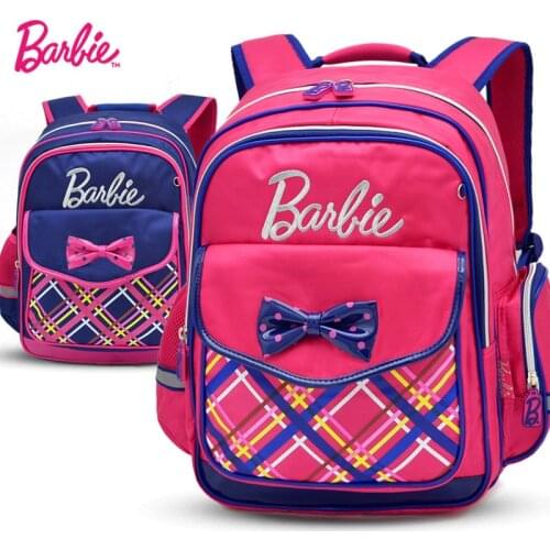 Barbie Kawaii Cartoon School Bag Kids Backpack Cute Zipper Purse Backpack Girls and Boys Backpack Reflective Strip Design Origin