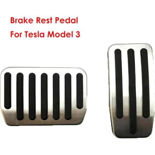 For Tesla Model 3 2021 Accessories Aluminum Alloy Accelerator Brake Rest Pedal Car Foot Pedal Pads Cover
