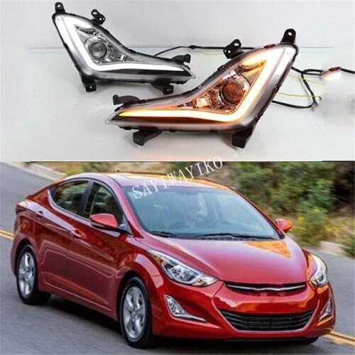 2Pcs ABS Daytime Running Lights For Hyundai ELANTRA 2014 2015 White DRL lamps for led car lights