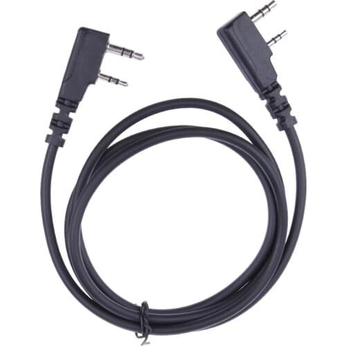 1M/3.28ft 2 Pin Clone Copy Cable for Puxing Wouxun Linton Kenwood Baofeng 2-Way Radio Cable Black