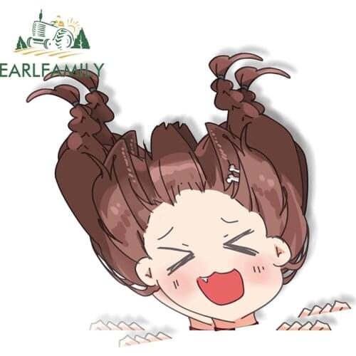 EARLFAMILY 13cm x 11cm Cartoon Girl Korone Peek Sticker Graffiti Stickers Big Head Vinyl Anime Decal Waterproof Car Accessories
