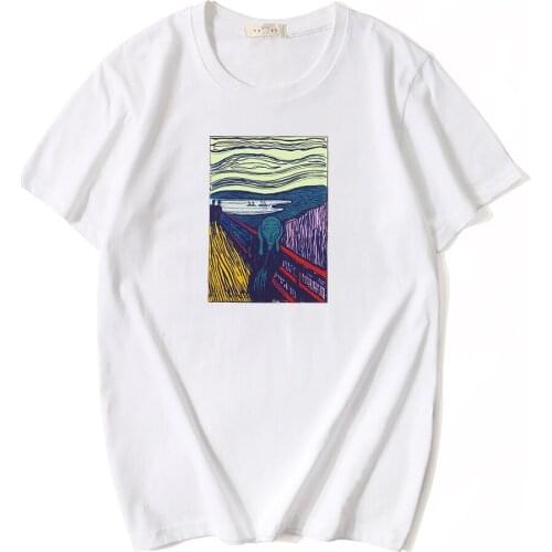 Summer 100% Cotton Mens t-shirt Abstract art Print Mens clothing Casual Oversize High Quaity Mens Short Sleeve T-shirt Tops