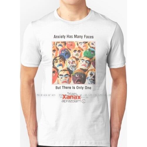 Xanax Has Many Faces T Shirt 100% Pure Cotton Xanax Anxiety Memes Tumblr Vintage Drug Creative Trending Vintage Cool Gift Euro