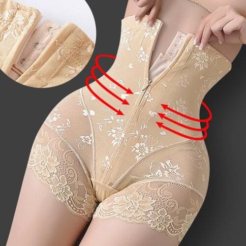 Women Tummy Control Shapewear Panties Shorts Plus Size Butt Lifter High Stretch Seamless Slimming Lace Waist Trainer Body Shaper
