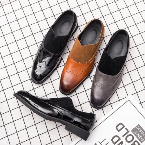 2019 spring and autumn brand mens shoes comfortable business social personality outdoor mens leather shoes large size 48