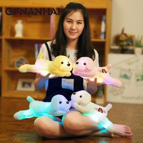 1pc 35cm Colorful Luminous Dog Plush Doll LED Light Glowing Dogs Kids Toy Children Girls Gift Kawaii Stuffed Animal Toy