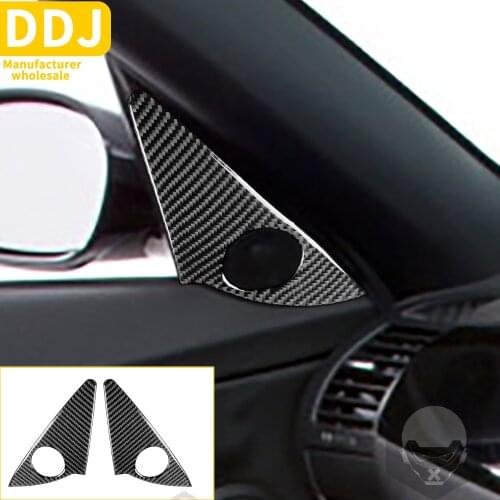 Carbon Fiber Cover Sticker For Bmw Z4 E85 E86 Door Speaker Audio Trumpet Tweeter Horn Vehicle Auto Music Stereo Sound Amplifier