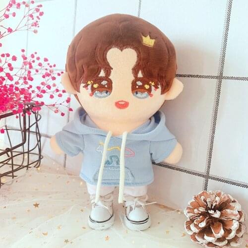 20cm Doll Outfit Plush Dolls Clothes Sweater pants shoes Stuffed Toys Dolls Accessories for Korea Kpop EXO Idol Dolls Gift
